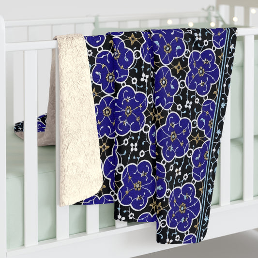Blue Mosaic Sherpa Blanket
