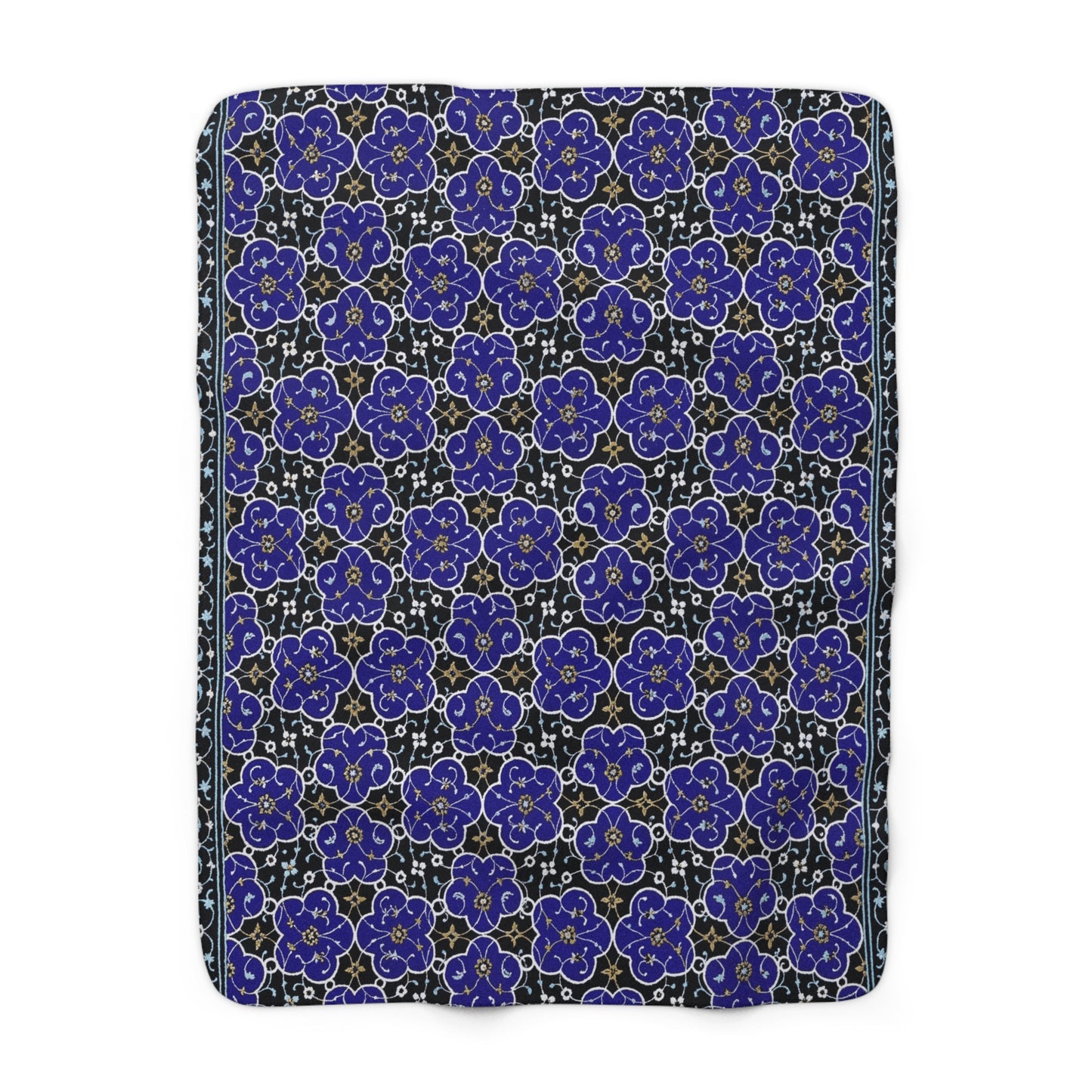Blue Mosaic Sherpa Blanket
