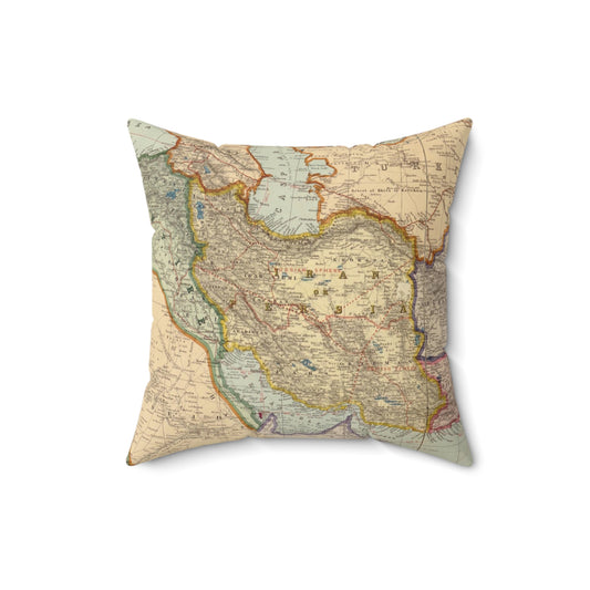 Iran's map decorative pillow on a white background