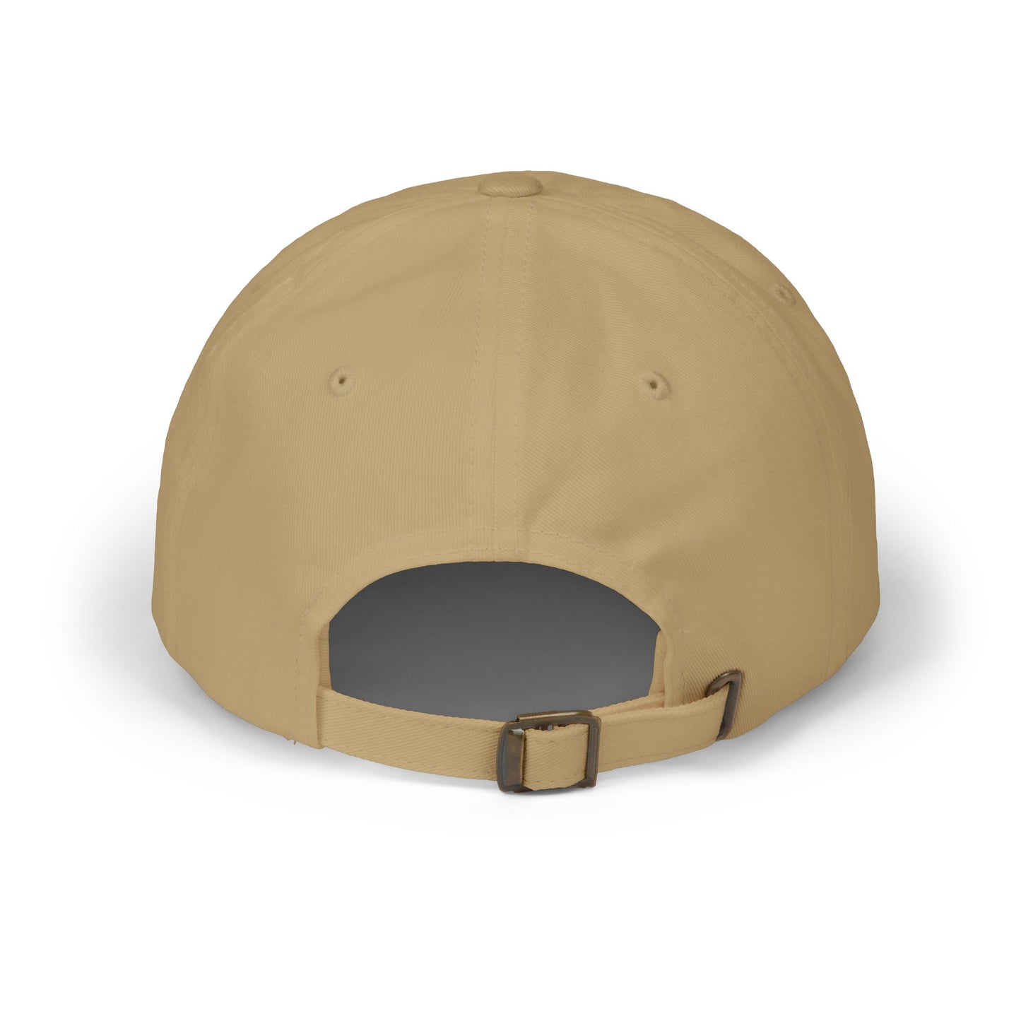 Beige baseball cap with a strap on a white background